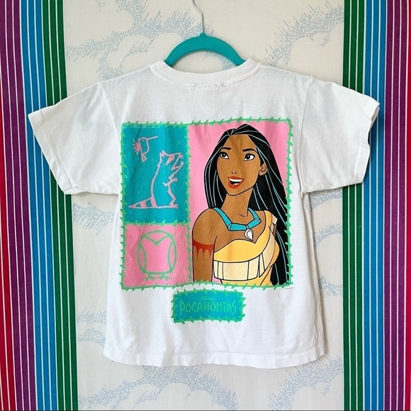 VINTAGE Disney Pocahontas youth tshirt distressed faded cartoon rare extra small - Picture 6 of 11